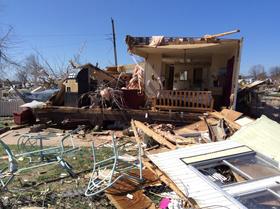 Damage in Sand Springs from the tornado (Credit NWS)