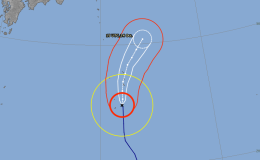 Ogasawara Islands/ Japan/ West Pacific: Major Typhoon BUALOI 22W 23/1500Z 25.0°N 141.9°E, moving N 13kt. Wind 90kt, gust 130kt. 950hPa (RSMC Tokyo) – Updated 23 Oct 2019 1730Z (GMT/UTC)
